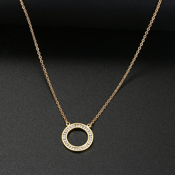 Fashion Hollow Round Pendant Necklace - Picture 5 of 7